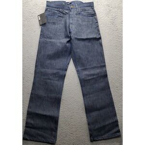 Qruel Hip Hop Baggy Jeans Men 32/32 Blue Denim Studded Belt Loop Double Stitched